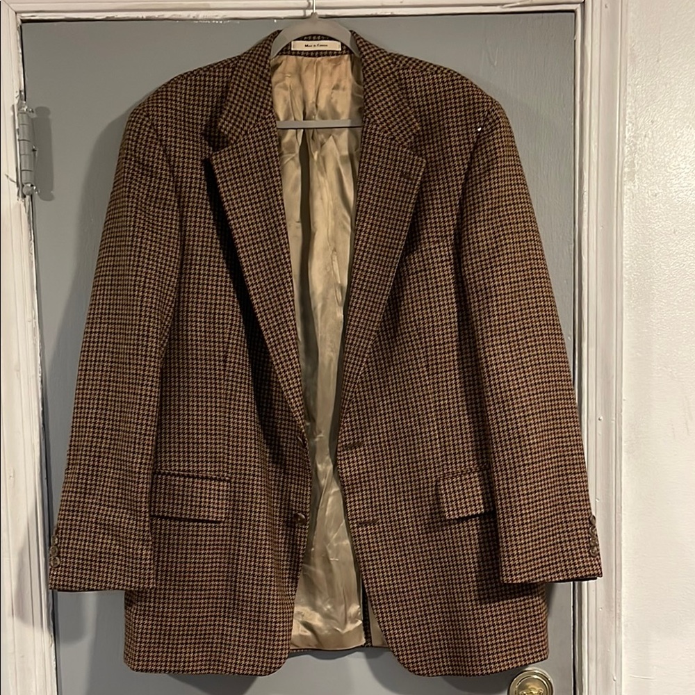 RALPH LAUREN CHAPS Brown Wool Sport Coat with Notched Lapels Size 44L